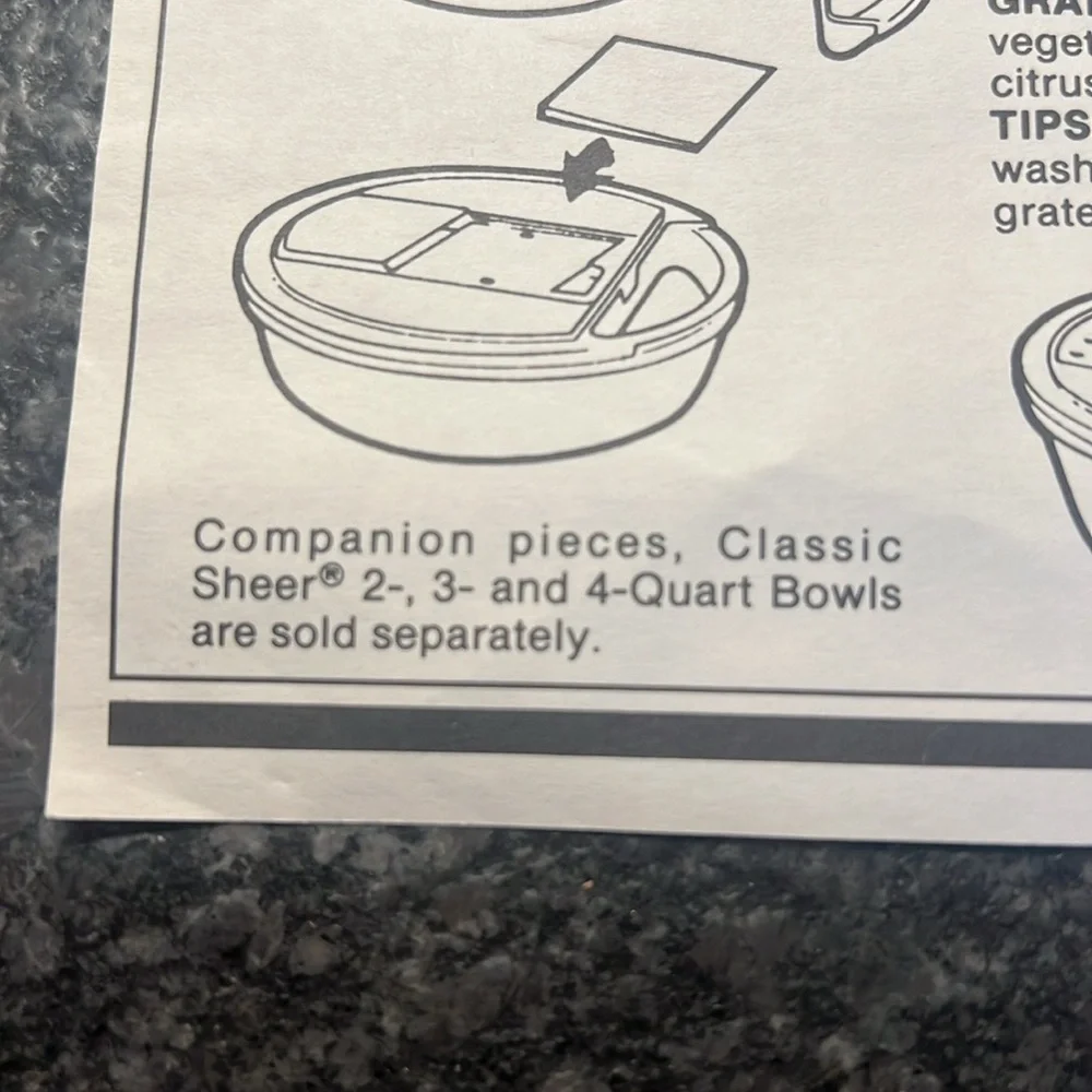 Kitchen work unit by Tupperware. Grate, slice. New in pkg. Use over bowl